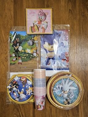Sonic Party Tableware Set - Character Plates, Cups & Napkins